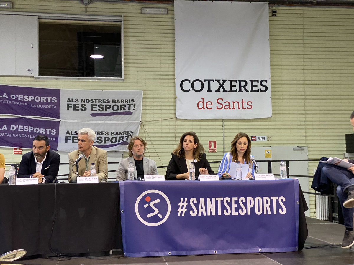 deusedes's tweet photo. Al debat organitzat per la #TauladEsports @david_escude i @pscbarcelona defensem la immensa feina feta en favor de l’esport conjuntament amb les entitats. El proper mandat amb #AlcaldeCollboni farem realitat #Magòria i la piscina de #LaMarina, entre altres. #LEsportADebat https://t.co/w2abAXzGB7