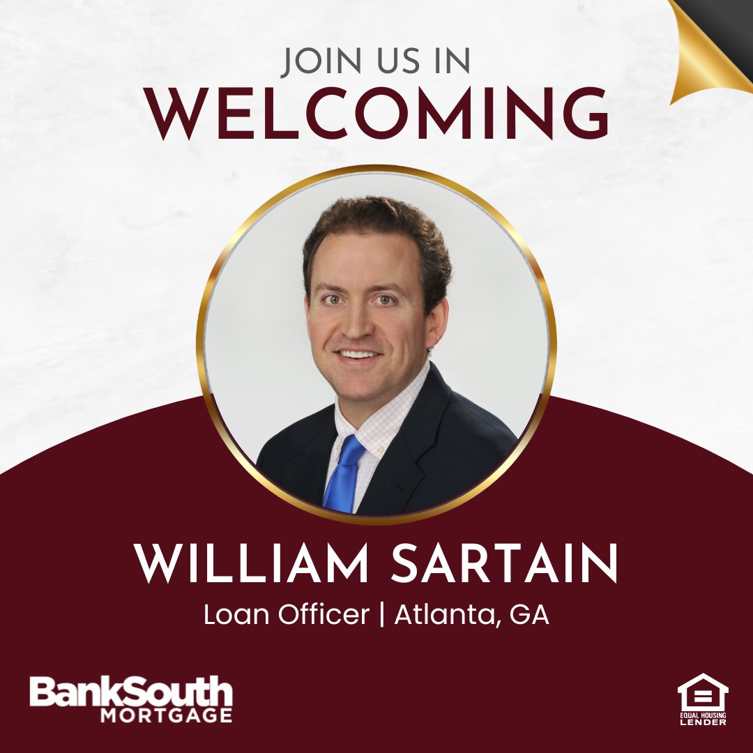 banksouthmtg's tweet photo. Please join us in welcoming our newest loan officers, Twana R. Anderson and William Sartain! We are thrilled to have them on board and look forward to the expertise and energy they bring to our team.

#banksouthmortgage #yourlocallender #welcometotheteam #newteammembers https://t.co/EhAe561fEV