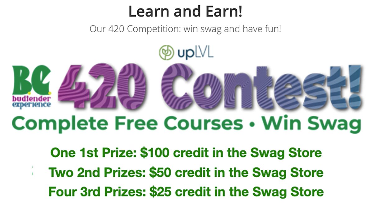 upLVL2's tweet photo. Our 420 contest is still running until the end of April!
👉 Complete free courses and earn SWAG! 👕 ☕ 🙆‍♀️ 
👉 Premium courses at deep discounts 💡  🎓 💰  
Details here: https://t.co/X4NuUMWRjZ #420promo #420 #budtendersoforegon #oregonbudtenders #PDXcannabis #420community https://t.co/uVop0MwGZh