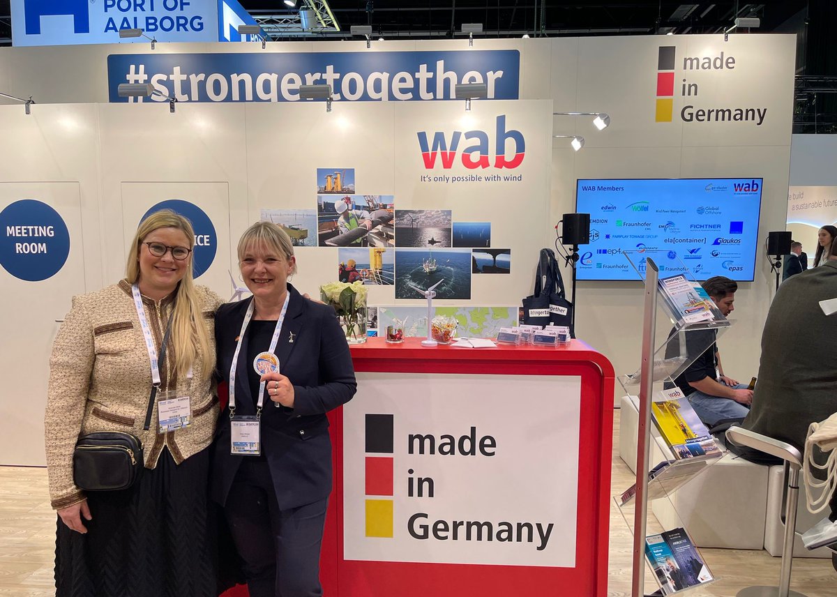 Business Network for Offshore Wind and WAB e.V. deepen their cooperation🤗
BNOW member Melinda Skea visited the WAB joint stand and we had a great conversation 🤛
Maybe next time we will meet in the US or in Germany for an exchange of members of both networks👏
