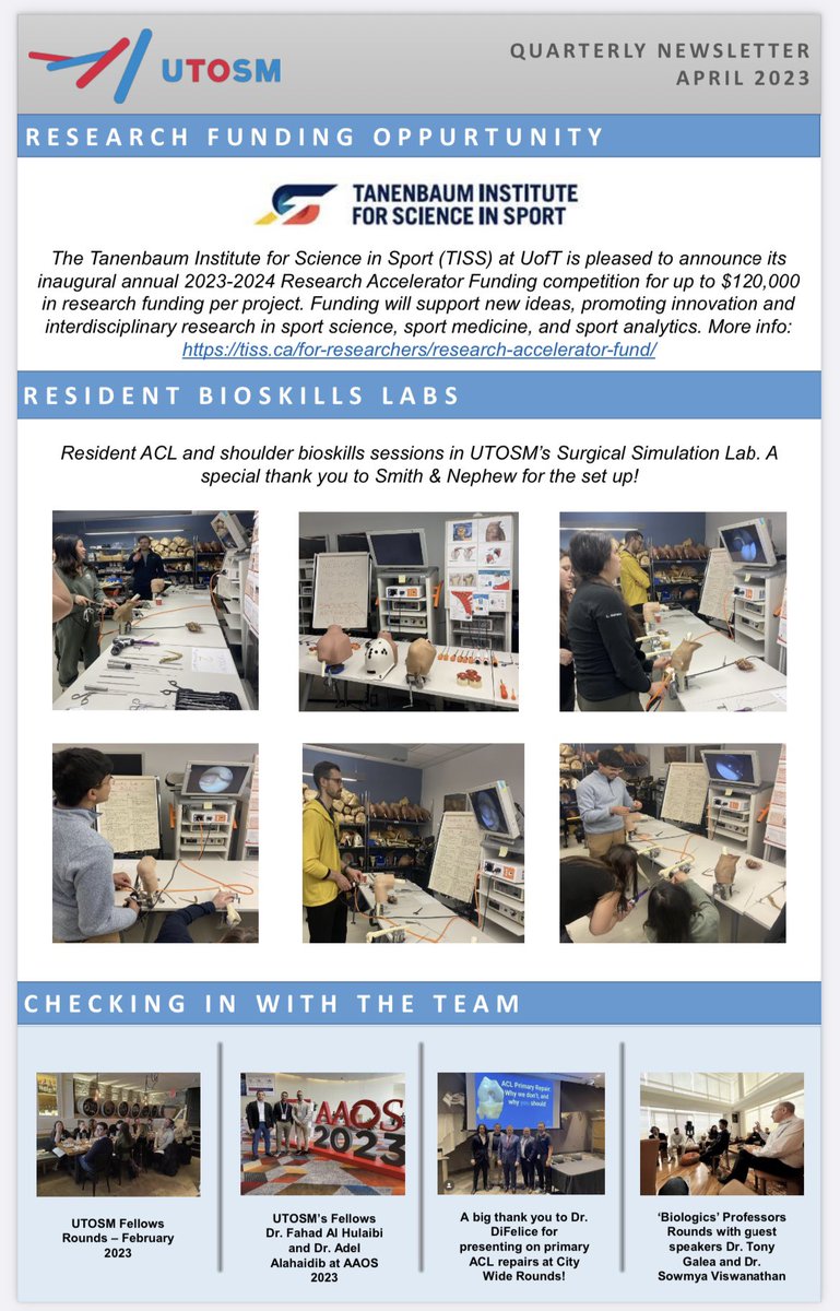 UofT Orthopaedic Sports Medicine Program tweet media