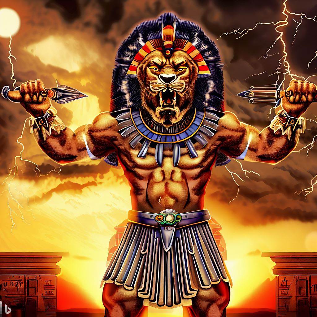 BrujoFaolan's tweet photo. 🔥🦁 All hail Maahes, the mighty lion-headed god of war and protection! Guardian of the innocent and avenger of the wronged, his ferocious power commands storms and thunder. May his courage and strength forever safeguard us. #AncientEgypt #Maahes #WarriorGod 🌩️⚔️ https://t.co/TU1KWUurzT