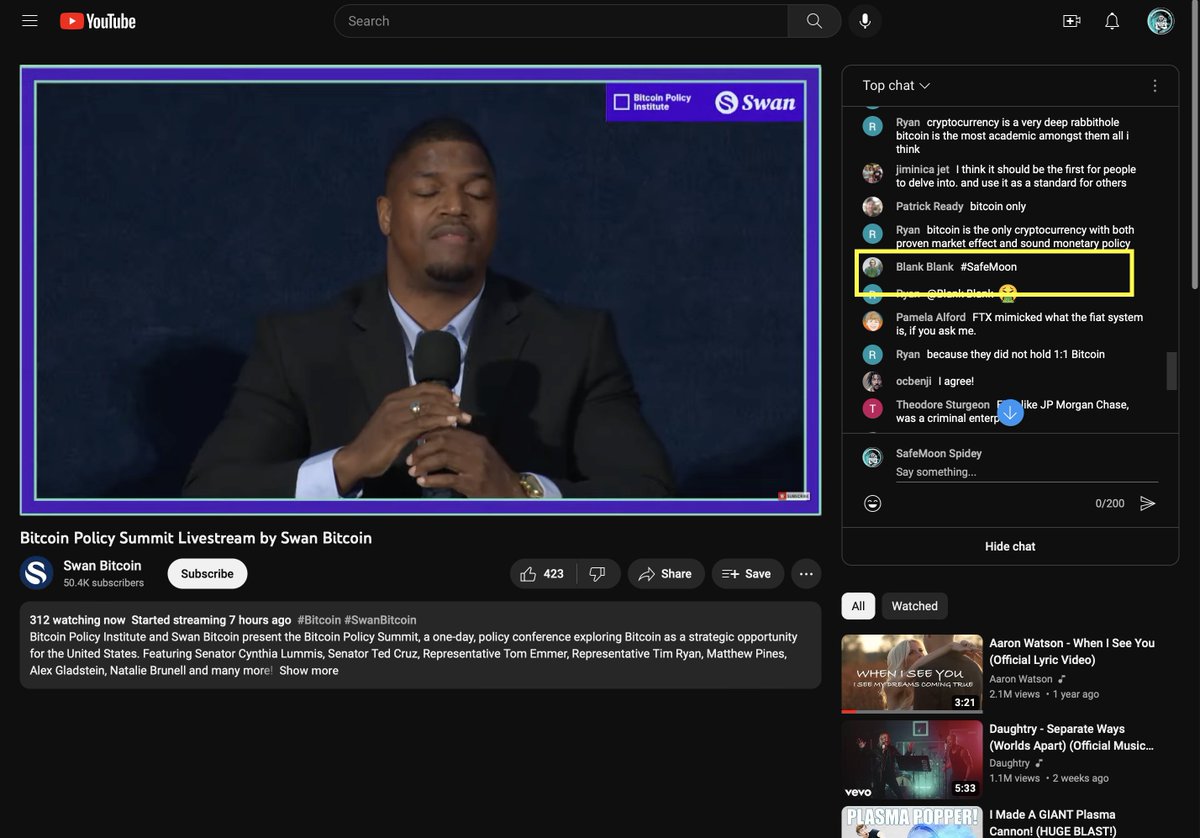 Defi_Spidey's tweet photo. Look at #SafeMoon showing up in the #BitcoinPolicySummit live stream! LFG!!! Want to watch live? Here's the link
https://t.co/HKZrcuWrcjโฆ
#SafeMoonStrong #SafeMoonOnTheHill #SafeMoonEcosystem #SafeMoonGalaxy https://t.co/BRzRsrN1yC