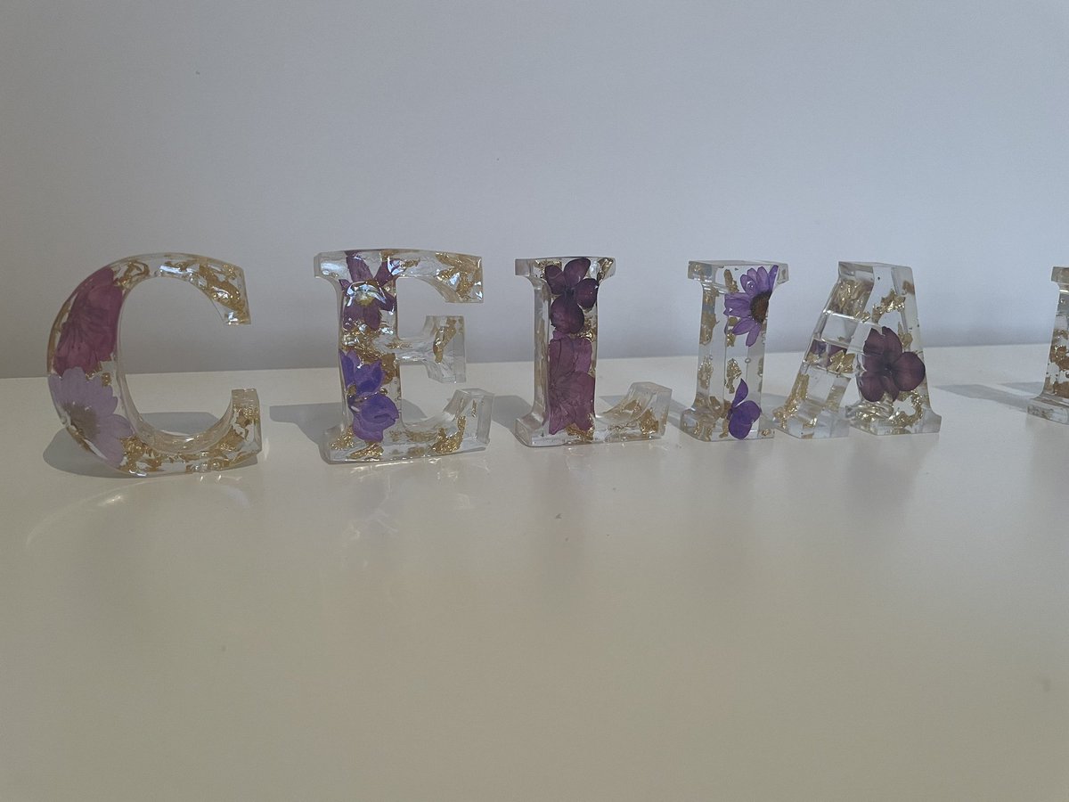 Celie's tweet photo. I wanted a name plaque that says ‘Dr Celia Hulme’ but I could not find what I wanted. So I decided to go for freestanding individual resin letters.  I chose purple to represent the University of Manchester colours. 

Something different! https://t.co/WhskOcjIA3