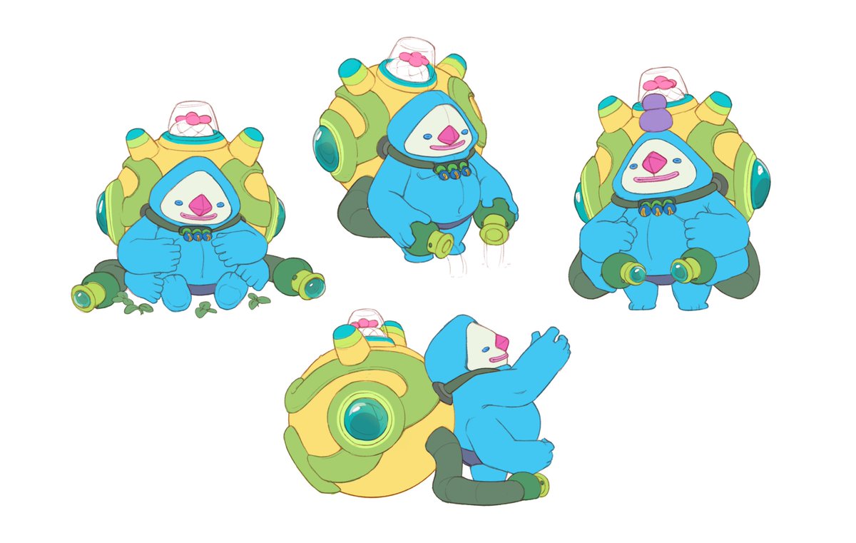 👽The Craftsman👽
These guys love plants and are obsessed with collecting samples of the blight/mutated plants left on earth. They use the tanks on their back as a watering device and turn plant materials into usable tools for the dogs.
#LittleEnvoy