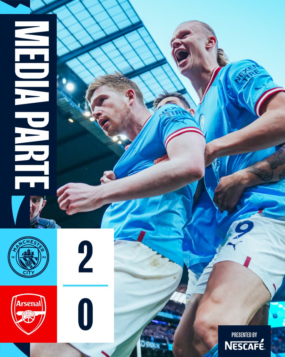 ManCityES's tweet photo. ¡GRANDIOSA PRIMERA PARTE EN EL ETIHAD STADIUM!

Dominio total y absoluto del City ante el Arsenal. Ventaja doble merecida gracias a los tantos de KDB y Stones.

🔵 2-0 🔴 #MCFCEspañol https://t.co/eicb4ruqHC
