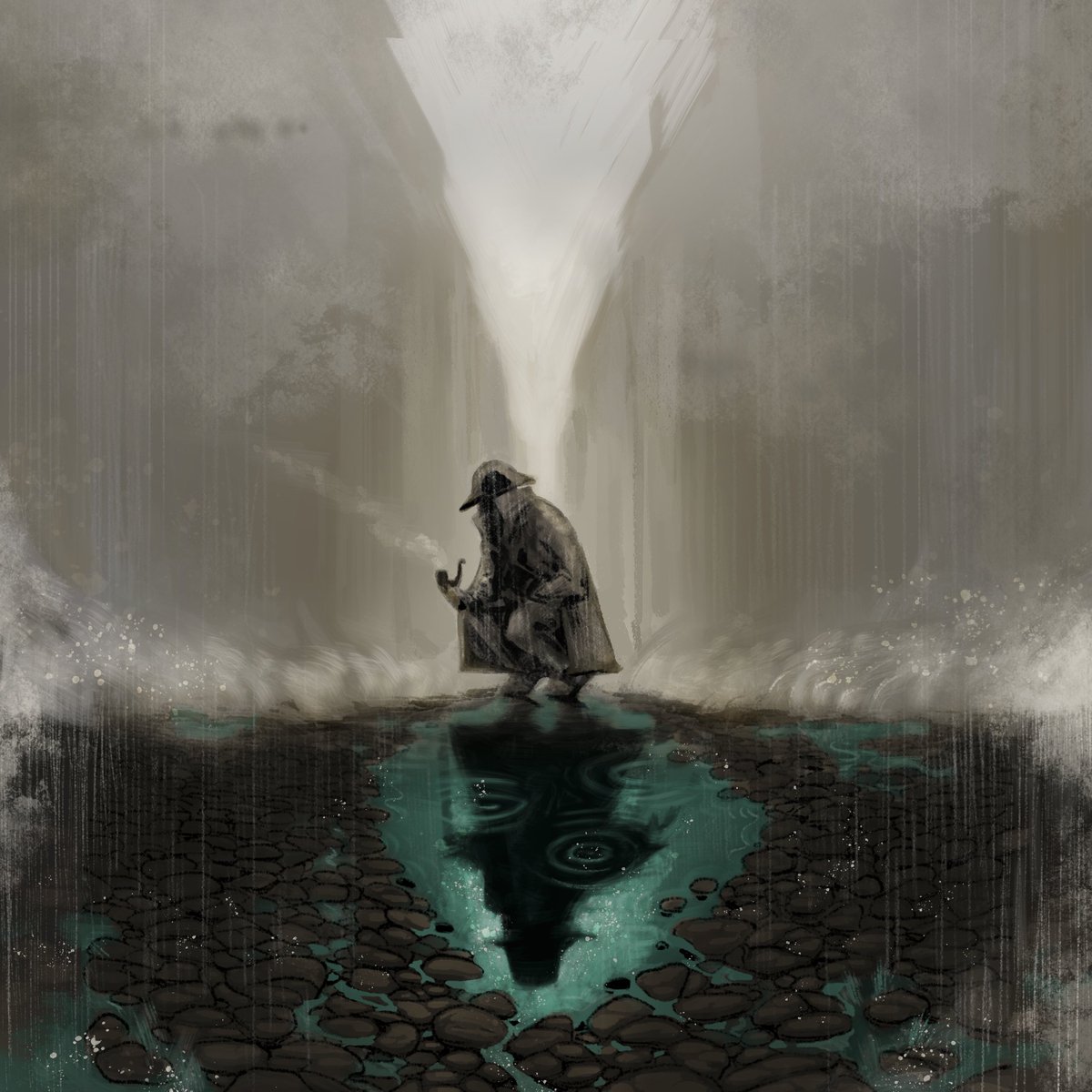 TDCJason's tweet photo. Finished a focal art piece for "Afoot" today.

We are hoping to start pitching to publishers soooon.  
#boardgameart #tabletopdesign #art https://t.co/HqcI1lff40