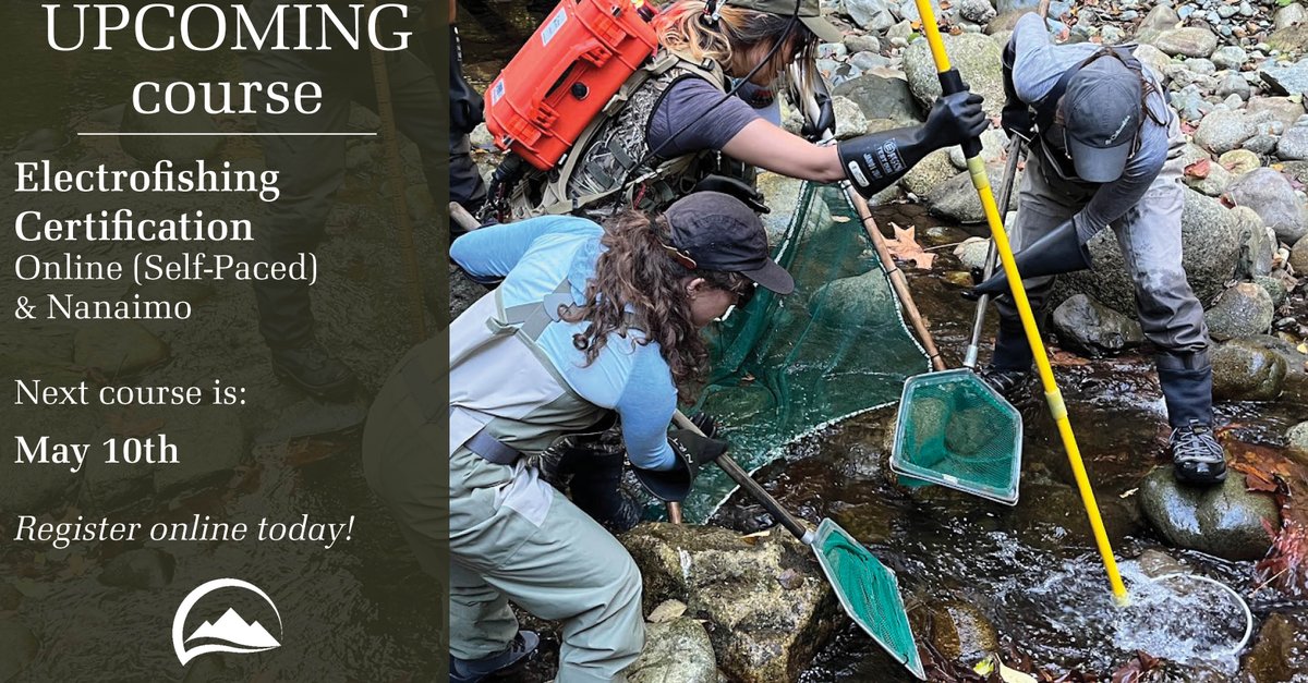 NRTG_agency's tweet photo. Get certified in electrofishing with NRTG, Canada's leading provider of electrofishing training. Our Nanaimo Field Session offers hands-on experience and comes with online Self-Paced Training. Register now to become certified!
#ElectrofishingCertification #NRTG #FieldSession https://t.co/pbn6oNXsiX