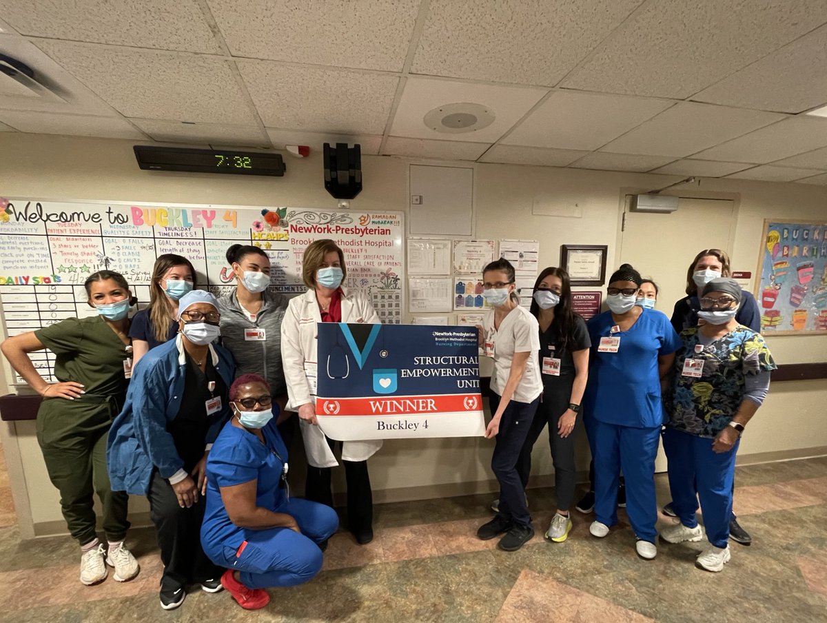 NypbmhB's tweet photo. Congratulations to our unit on winning the Structural Empowerment Unit award 🥳🎉 . So proud of our team! #Buckley4strong https://t.co/t4booS9WHo