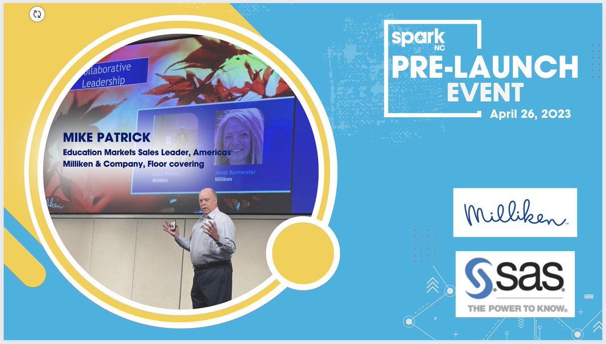 Thank you <a href="/mikepatrick6/">mike patrick</a> and @MillikenFloors for inspiring educators today during our Pre-Launch event <a href="/SASsoftware/">SAS Software</a> #wearesparknc <a href="/lynn_moody/">Lynn Moody</a> <a href="/JAbleidinger/">Joe Ableidinger</a>