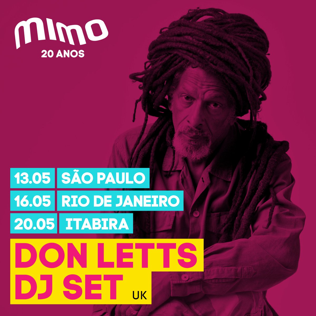 mimofestival's tweet photo. Don Letts é uma lenda da fusão do reggae music com o punk rock.

O icônico DJ, cineasta, músico e radialista britânico está no MIMO 2023!

Com seu trabalho influente, desempenha um importante papel na união das tribos desde a década de 70. 

#MIMO2023 #MIMOFESTIVAL #DONLETTS https://t.co/3JDlq7pRLm