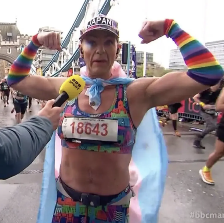 TimRunsHisMouth's tweet photo. I know I'm supposed to be outraged, but I can't stop laughing that a dude just beat 14,000 (fourteen thousand) women in the London Marathon...   

If feminists and the left wont stop this insanity, they get what they get. https://t.co/aGaSUm31Qx