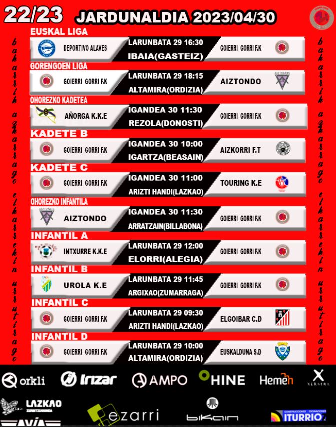 #neskak
#goierri 
#gorri
#aiztondo
#futbola
#infantilak
#partidua