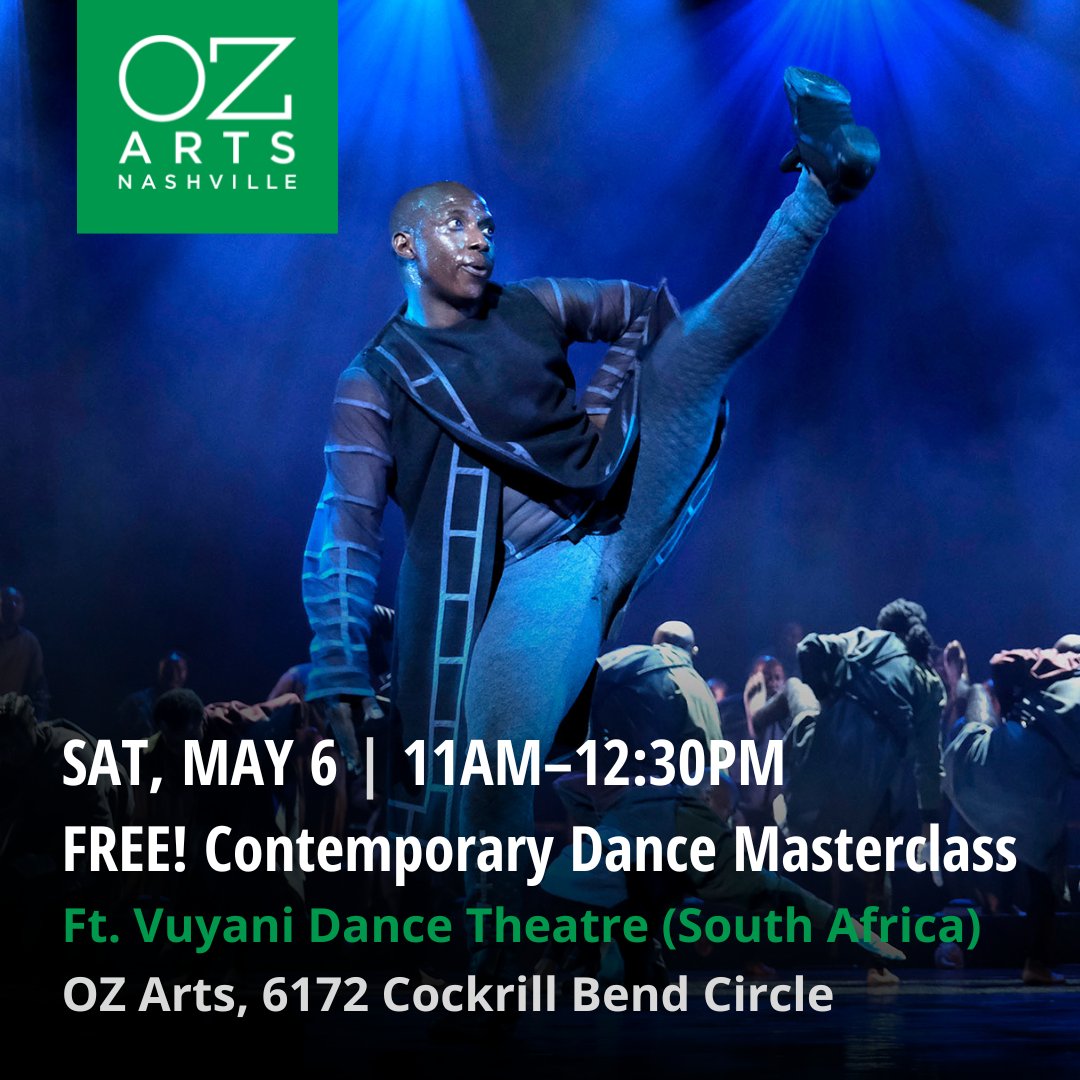 The second FREE masterclass with South Africa’s Vuyani Dance Theatre is for local dancers! Intermediate and advanced movers can join Vuyani artists on May 6 for a dynamic, 90-minute class that explores the athletic styles of the company. Learn more & RSVP: bit.ly/OZCION