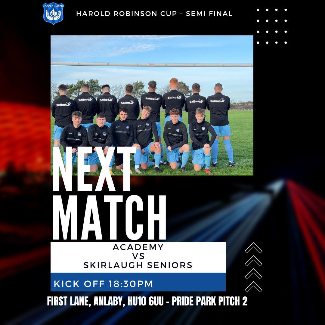 GooleUtdSundays's tweet photo. 🚨Next Match

𝐓𝐡𝐞 𝐒𝐞𝐦𝐢 𝐅𝐢𝐧𝐚𝐥🏆

🆚 Skirlaugh Seniors
🏆 Harold Robinson Cup
📆 Thur 27/4
⏰ 18:30PM
📍 Pride Park - Pitch 2 

#AGAW 🔵⚪️ https://t.co/sLK83nHAIm