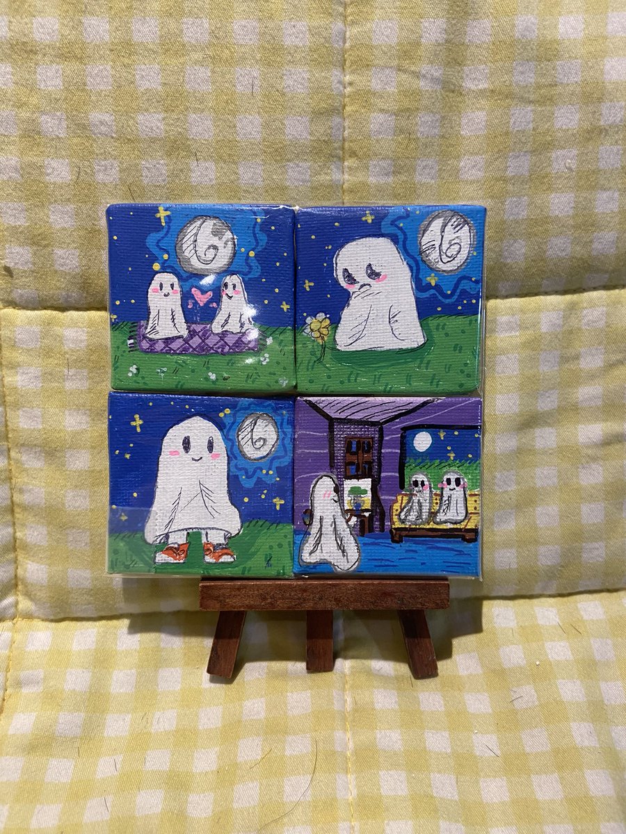 JadePaintings's tweet photo. Mini magnets!!! i had a TON of fun doing the ghosts :3 #minipainting #Magnetart #acrilicpainting https://t.co/ZlaHqj27yk
