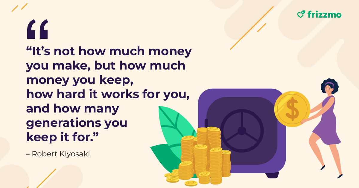 FrizzmoApp's tweet photo. Who’ll become the richest: a millionaire or a person with 10,000 dollars? If the millionaire spends, and the other person #Saves and #Invests, then the other person will be the wealthiest. Like #RobertKiyosaki said, it’s about how much money you keep, not how much you earn. https://t.co/QyLvgEXwQ9