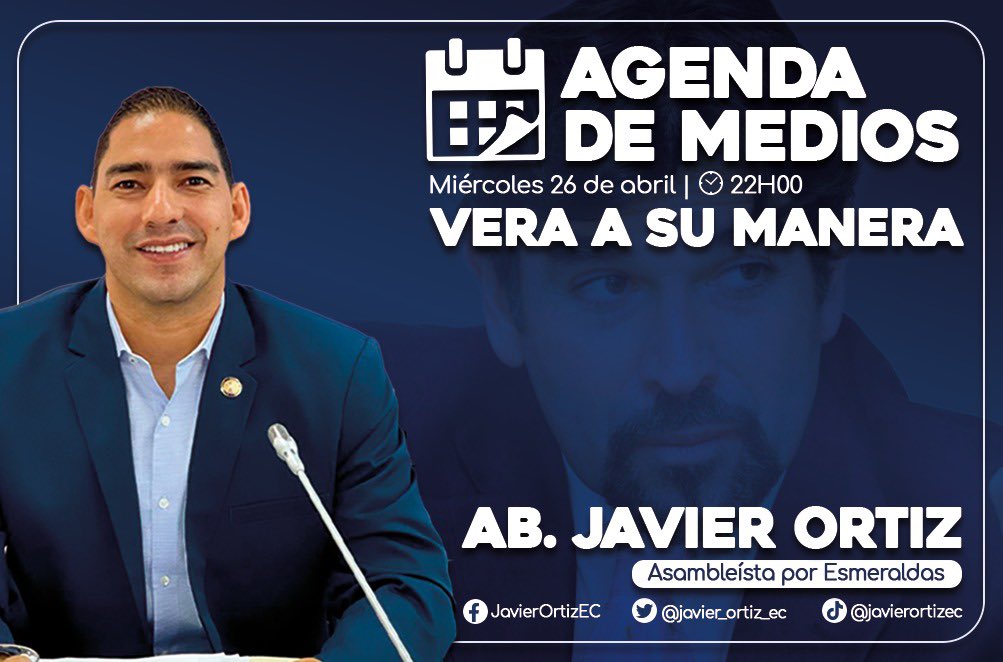 javier_ortiz_ec's tweet photo. Hoy noche estaré en el programa de @CarlosVerareal
Acompáñenme! https://t.co/1DIAusZtqK