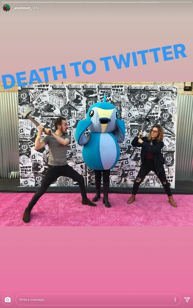 forever_gf618's tweet photo. This old IG story Alex Hirsch made years ago ages well with each passing month https://t.co/x5m7Bt4YML