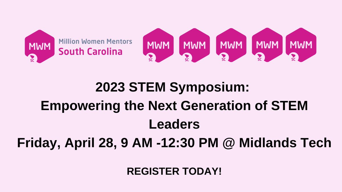 MWM_SC's tweet photo. 💫🌺Only a couple days left to attend the 2023 @MillionWMentors Symposium!
#STEMmentoring #mentoringmatters
https://t.co/epbibuElml https://t.co/wbtlLMSKtA