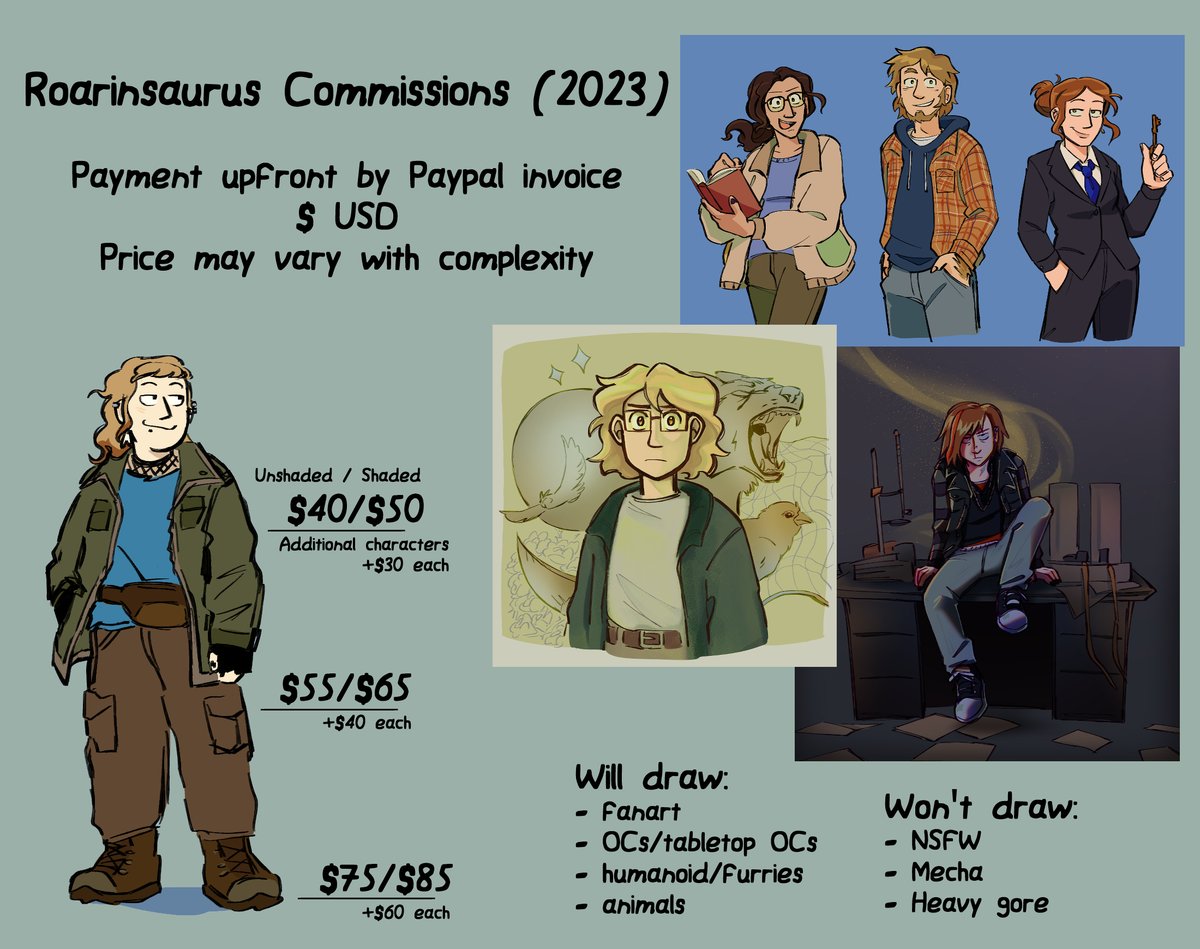 opening commissions, 3 slots!  paypal invoice only contact through DMs or email at jaytheabaray@gmail.com if you're interested!