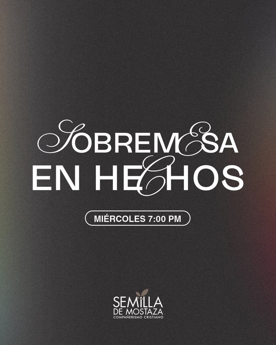 Nos vemos hoy en nuestra Sobremesa! Estaremos conversando sobre Hechos 8:1-25. Recuerda que puedas llegar desde las 6:30 pm al cafecito