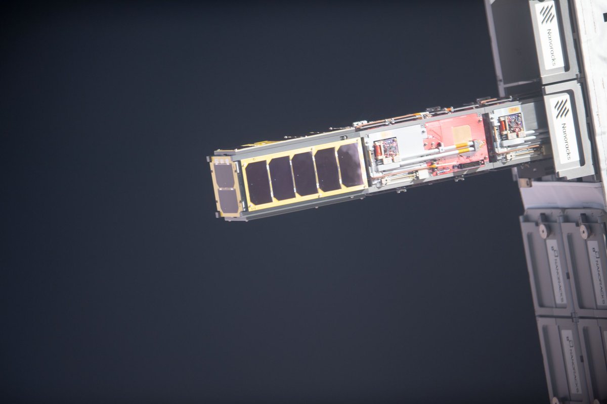 NEUDOSE's tweet photo. Some incredible action shots taken from @Space_Station as our satellite was deployed at 12:15UTC Monday, April 24th.

Thank you to everyone who supported us in reaching such a monumental milestone. Ad Astra per aspera! 🚀🛰️💫 https://t.co/tQMaGDlYFl