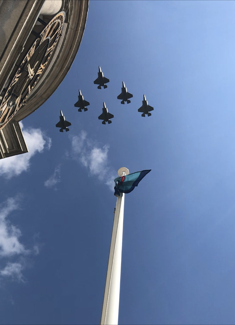 F35 looking great in rehearsal over Cranwell. And they can hover….although not as well as JHC…! ⁦⁦⁦@RoyalAirForce⁩ ⁦@RAF_Odiham⁩ ⁦@RAFBenson⁩