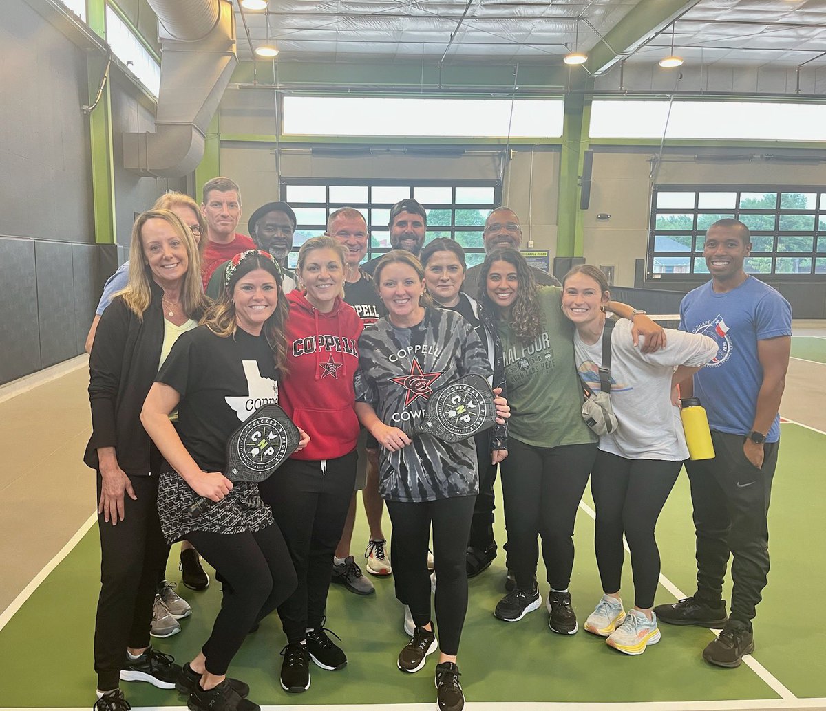 PE team playing pickle ball @Coppellisd Such a fun active day!