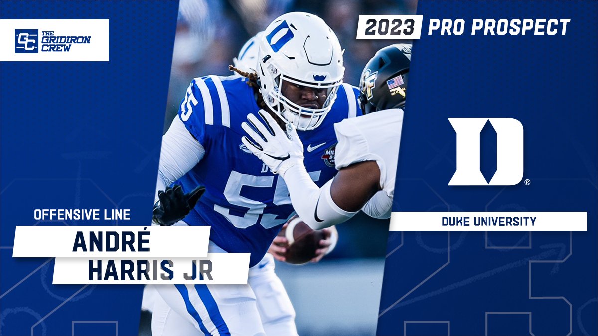 ⚠️ Attention Pro Scouts, Coaches, and GMs ⚠️ You need to look at 2023 Pro Prospect, André Harris Jr @dredayharris, an OL from @DukeFOOTBALL #2023ProProspect #DraftTwitter #NFLDraft #CFL #XFL #USFL #ProFootball 🏈 👀 See our Interview: thegridironcrew.com/andre-harris-j…
