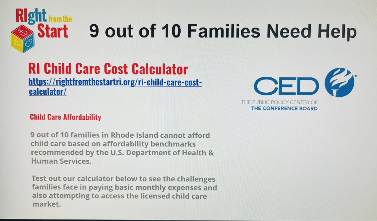 weayonnoh's tweet photo. We cannot wait when 9 out of 10 families need help with childcare. #revenueforRI. And why should the lowest income Rhode Islanders pay a higher percentage of their income for taxes than the highest income Rhode Islanders? Thanks @RIghtStartRI for this webinar. #taxfairnessnow https://t.co/XwZmJJ85Cf