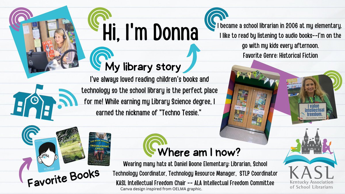 DBE_Library's tweet photo. I ❤️ my job and being a member of the KASL Board!  #KASLWINS #KASLSR23
 Summer Refresher is my all time favorite PD to attend. Join @KASL_Librarians to get a discounted rate to attend. https://t.co/7inJuBJCFn