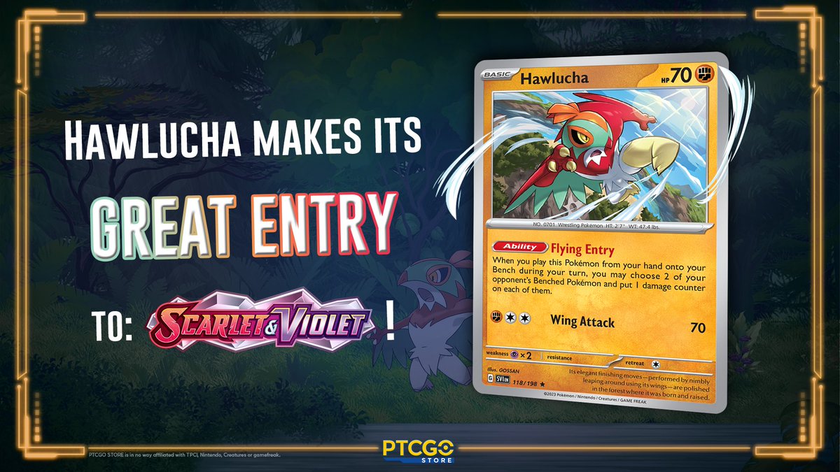 ptcgostore's tweet photo. 🤖Trainers!🤖
Welcome one more time to Card Alert, this time we have the new Galarian Zigzagoon: Hawlucha!
Find yours here! ▶️ https://t.co/fYHtQDMaTX ◀️
#PtcgoStore #pokemon #hawlucha #pokemonscarlet #pokemonviolet #pokemonscarletandviolet #nintendo https://t.co/7M79BnmL0M