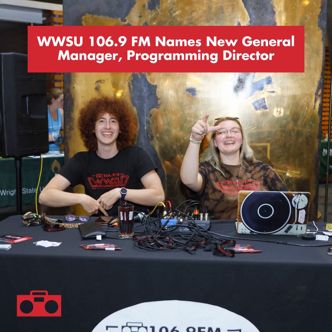 WWSU 106.9 FM, Wright State University’s student-run radio station, announces Bella Schenck and Kevin Willardson as general manager and programming director, respectively, effective April 29. bit.ly/40B6gk4