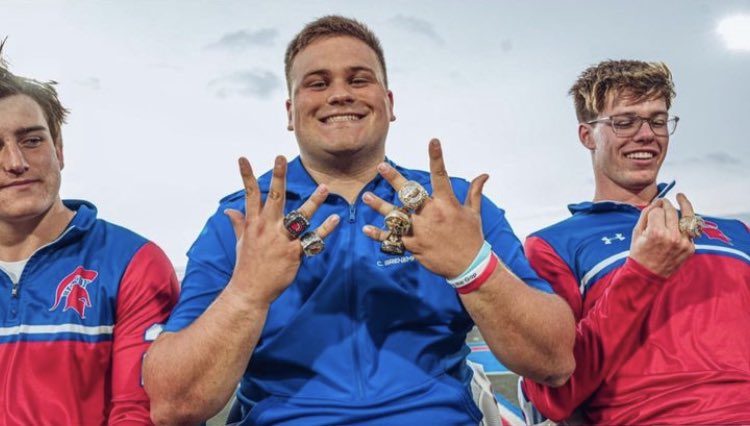 Congrats to incoming prop Carter Breneman on getting his state ring with Bixby High Football this week!