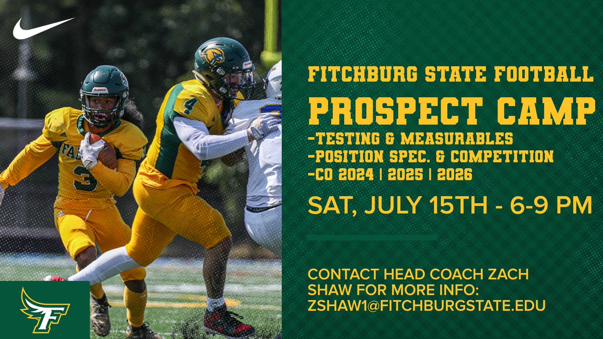FSUFalconsFB's tweet photo. 🚨🚨 '24s, '25s, and 26's 🚨🚨
Come camp with the Falcons under the lights at Elliot Field! This is your opportunity to showcase your talents in front of college coaches! Contact @Coach_ZShaw for more information
#RockFight #ThrowRocks #TheFalconWay https://t.co/l7dxDNIYhW