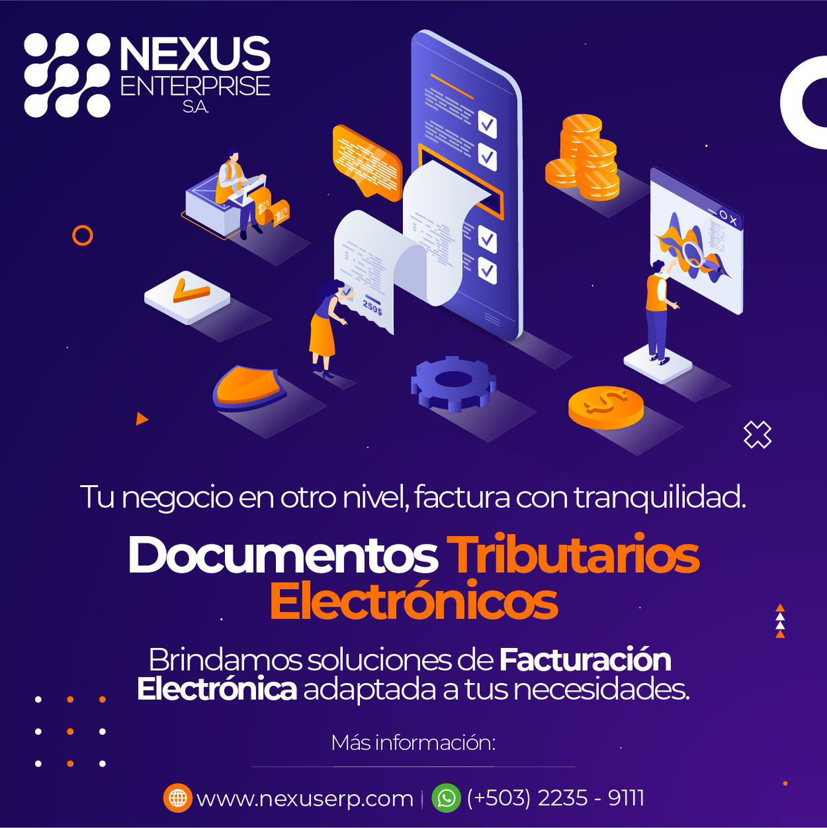 NexusERP's tweet photo. Consulta nuestras diferentes soluciones de facturación electrónica integradas a nuestro ERP o software de terceros 👉🏻 https://t.co/47jBAMPp45 https://t.co/ccIXGAOb3D