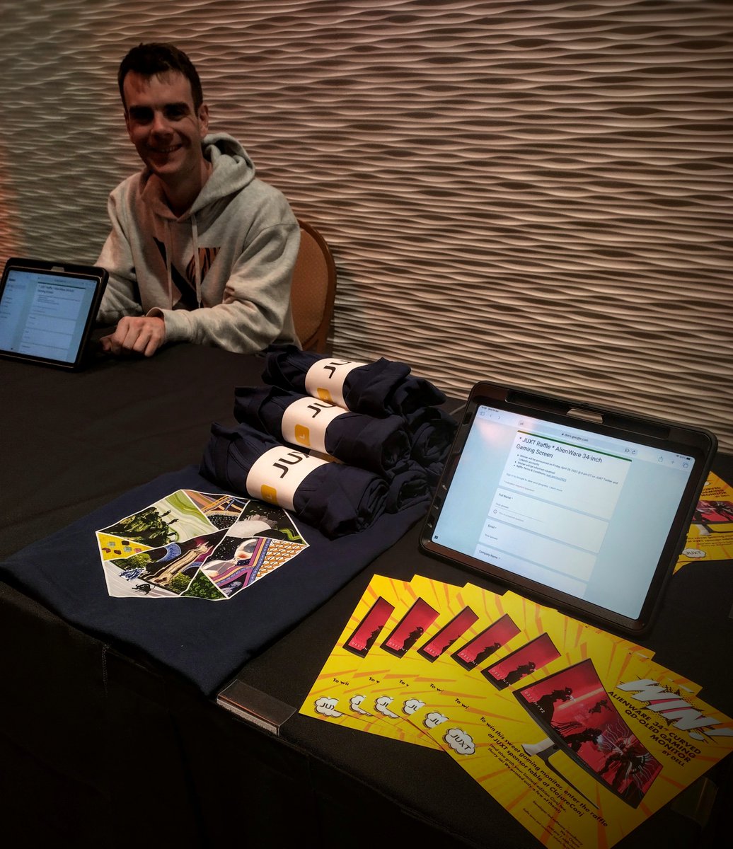 joelittlejohn's tweet image. Setting up the JUXT #ClojureConj stand for tomorrow with @armincerf
If you're arriving at @clojure_conj today, make sure you enter the raffle for this insane Alienware monitor!