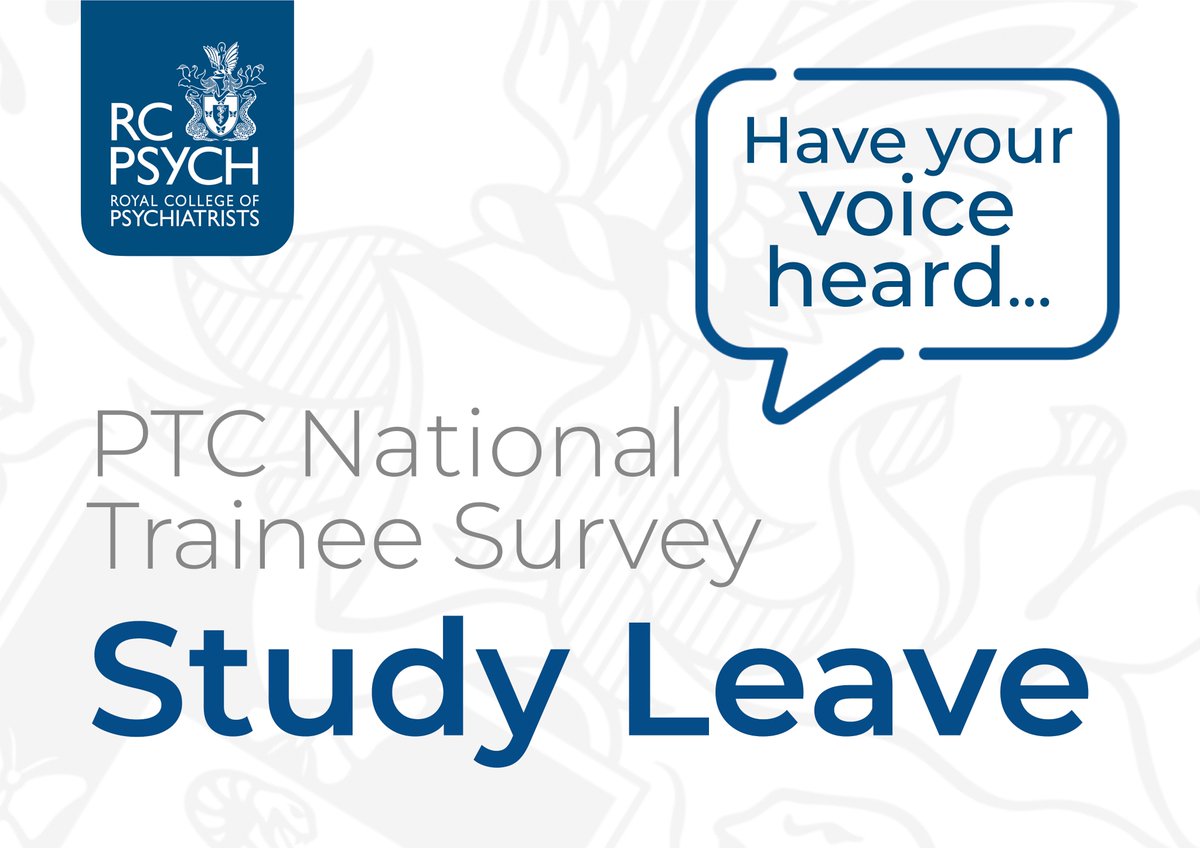 The @rcpsychTrainees National Trainee Survey is OPEN! This survey takes around 10 minutes and the more trainees who complete it, the more accurate the data we collect! ✍️☑️💻 The PTC invites you to complete our survey, to help us understand how trainees are accessing study…