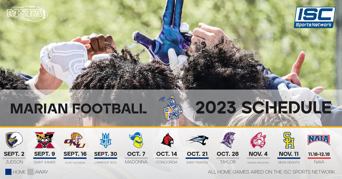 In it's entirety, here is the 2023 <a href="/MarianUFootball/">Marian Football</a> schedule!!