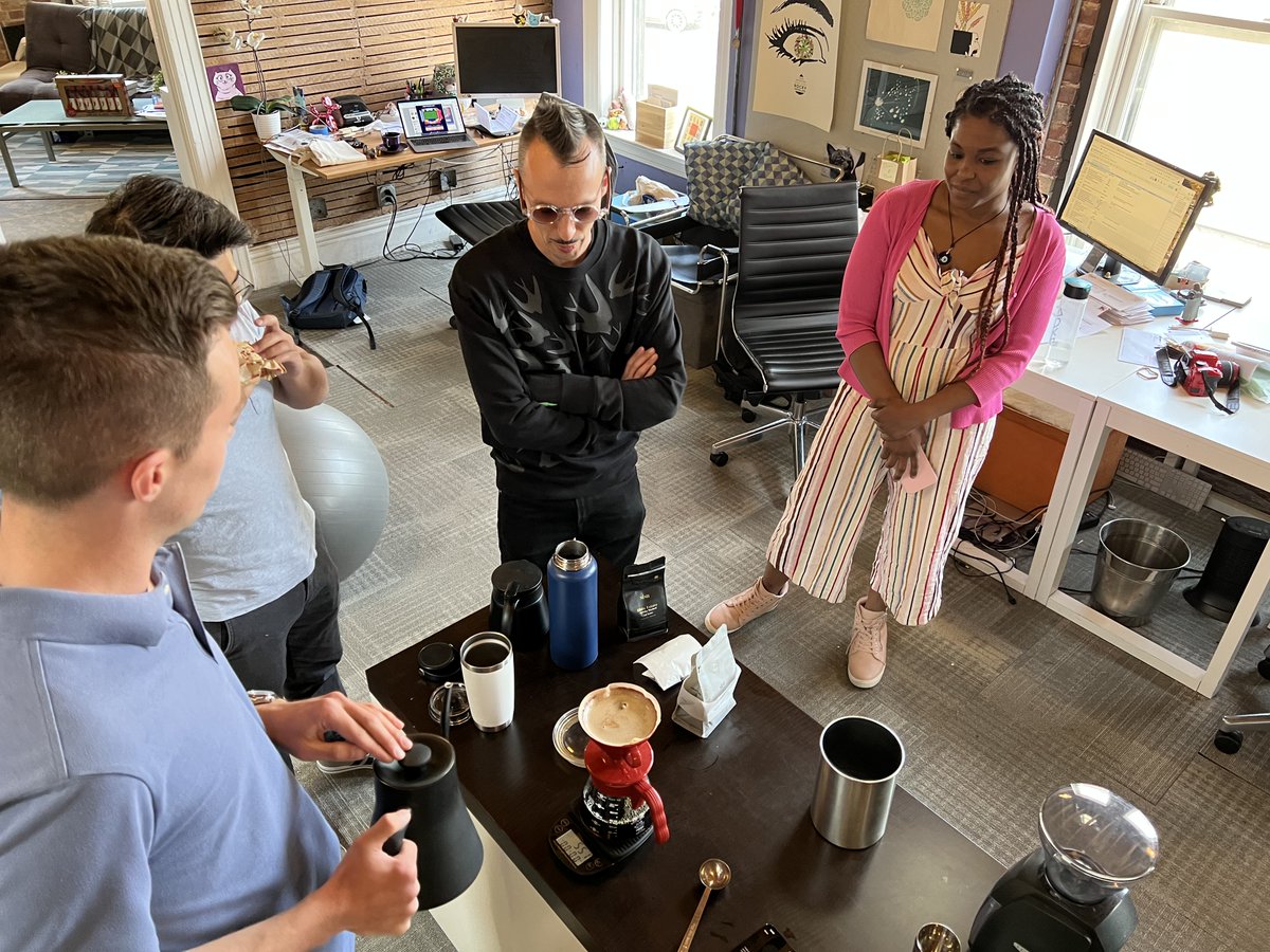 Giving everyone a small culture budget via Whistle Payments empowers teams to organize cool things like coffee tastings.  Its so easy, yet so impactful.

Today we sampled some fancy coffee our CEO brought back from Panama alongside local blends.  #culture #Coffee <a href="/WhistleSystems/">Whistle Rewards</a>