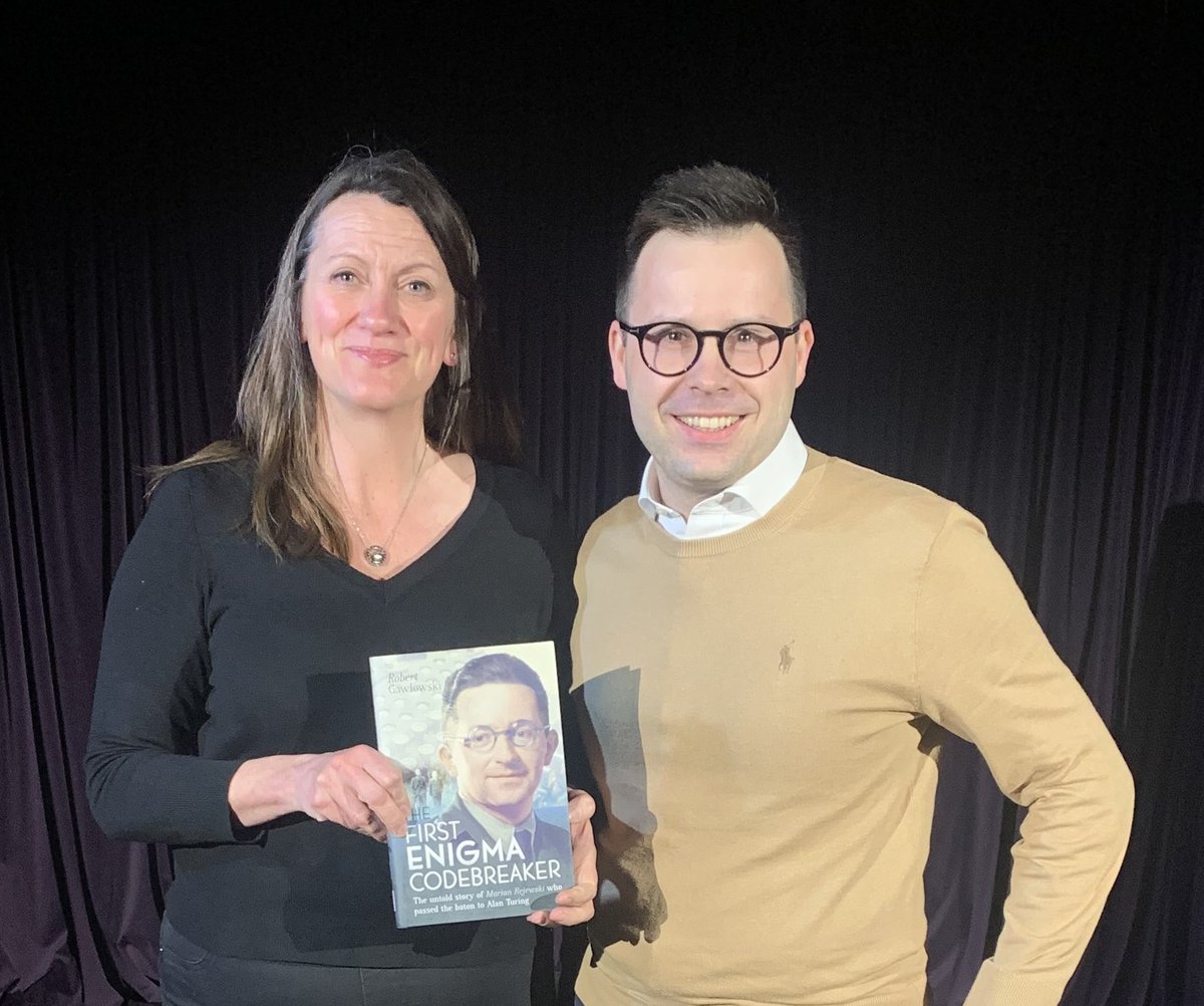 EarlyMornings19's tweet photo. Tonight we were honoured to have author @robgawlowski in our opening night audience in #Cambridge.
He has written a book about The First #Enigma Codebreaker: #Marian #Rejewski who passed the baton to #Alan #Turing.
You can get a copy of this book via:
https://t.co/ei61hC2tTE https://t.co/b3Ytitcm1N