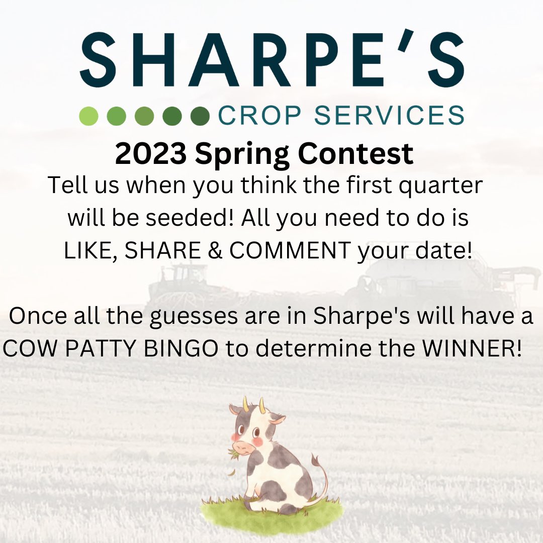 _StaySharpe's tweet photo. Can you feel it? Spring and seeding is in the air ☀️🌱

To start off the 2023 seeding season Sharpe’s would like to put some fun into your day with a COW PATTY BINGO 🐮

Check out the picture to see how to play! 
#CowPattyBingo #Plant2023 #StaySharpe #LocalRetail #SKAg #AgProud https://t.co/7SUnfCmjqW