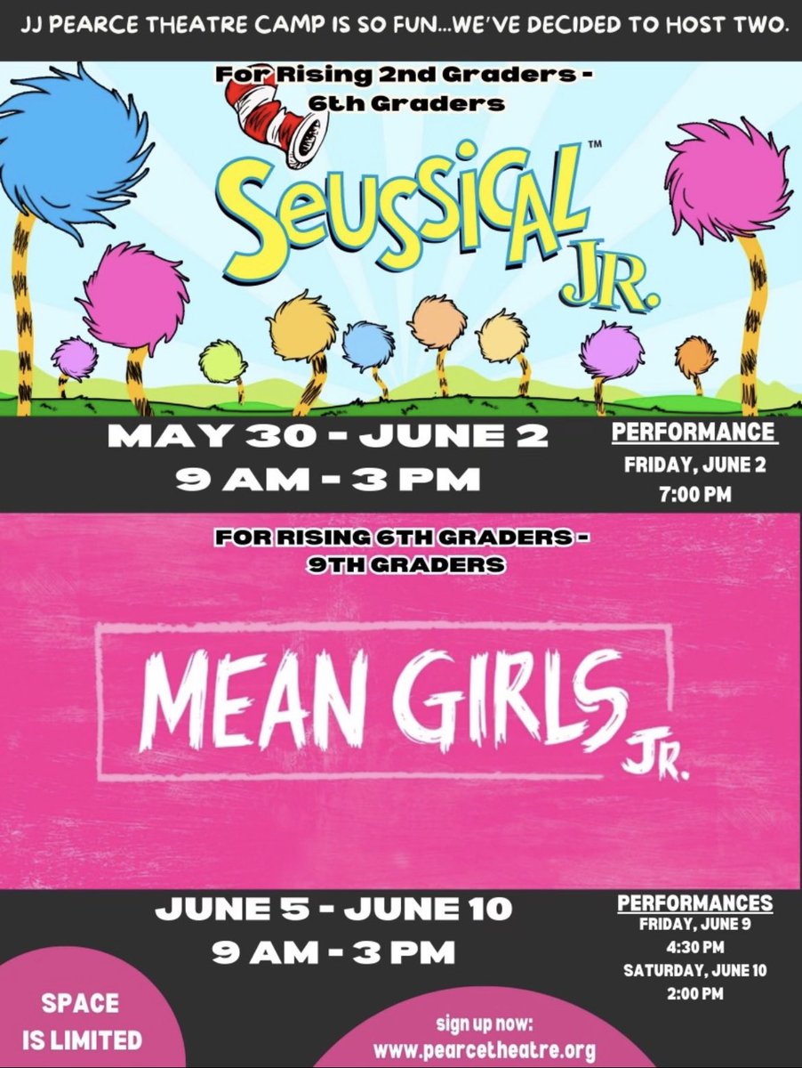 Sign up at pearcetheatre.org 🎭