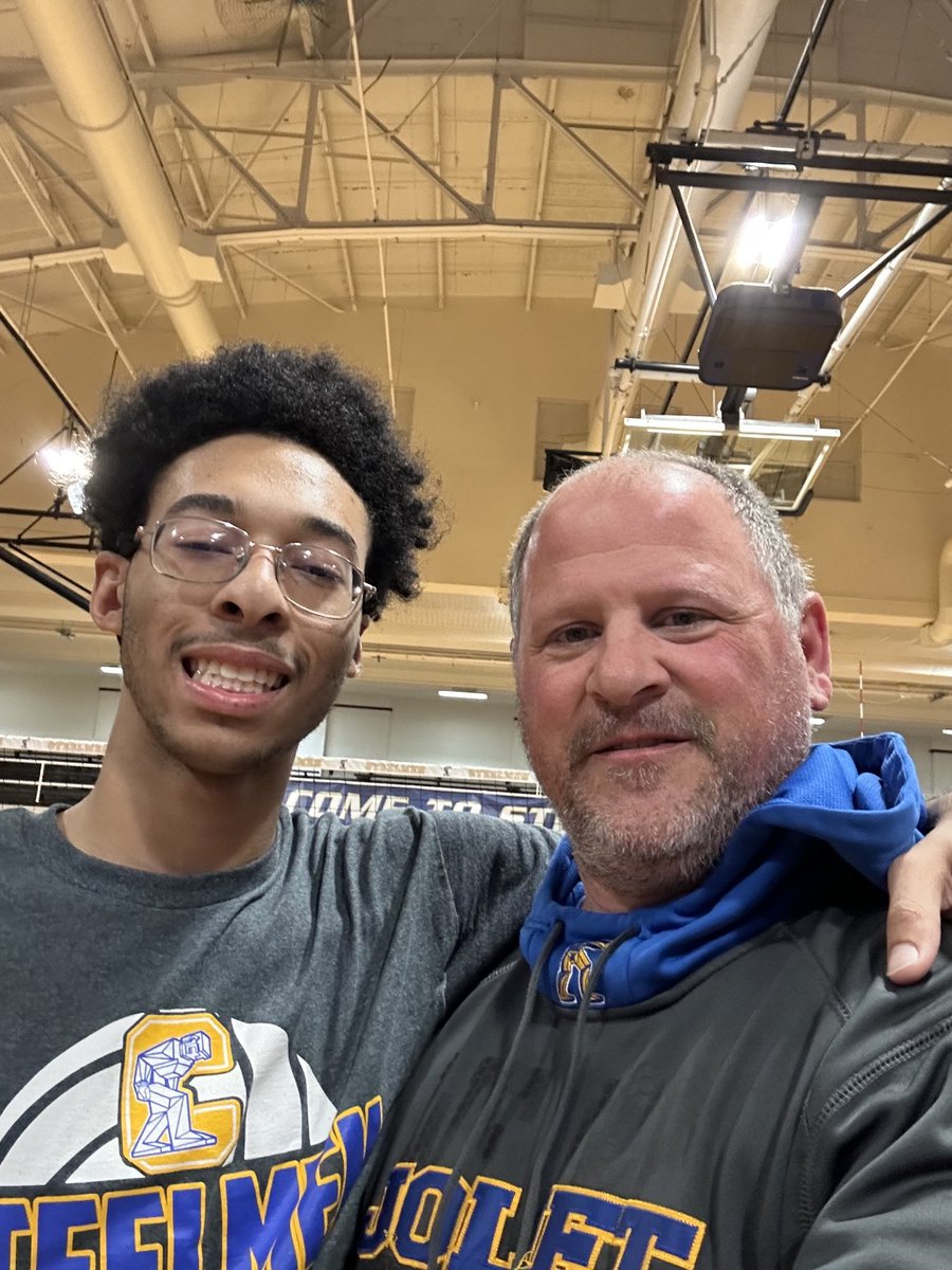 I was honored to be recognized by Jeff Brown today at varsity volleyball for teacher appreciation! Some students impact you more than you impact them! All my best to this young man in his future! #steelmenpride