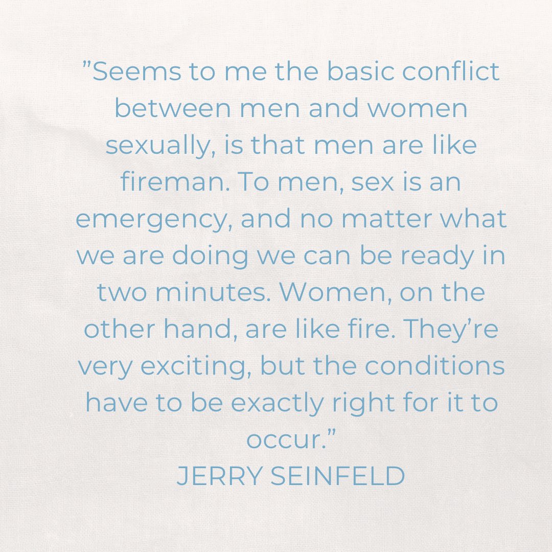 @JerrySeinfeld #sexcoaching #sexualhealth #sexcoach #arousal #desire #men #women #ying #yang