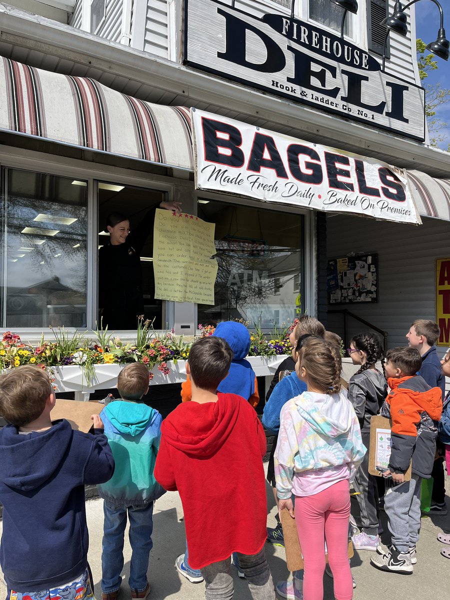 As 1HN approaches the end of our Review Writing Unit, we hand delivered a ⭐️⭐️⭐️⭐️⭐️ review to the Firehouse Deli before enjoying a walk through our nature preserve! <a href="/BPESchool/">Blue Point Elementary School</a> #community