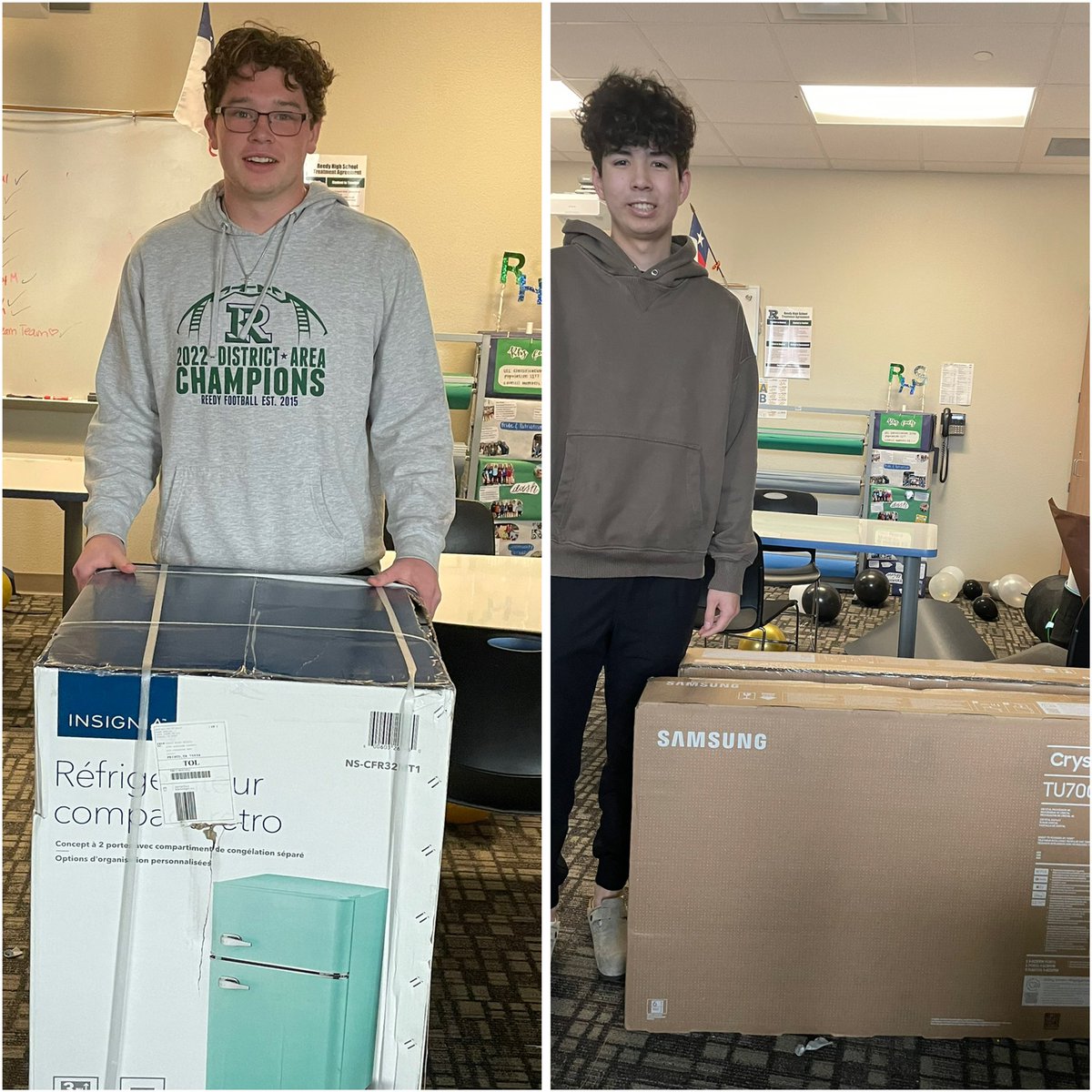 Look at all the happy Seniors who are collecting their Prom Prizes!!!! Congratulations 🎊 #classof23 #RHSRoar