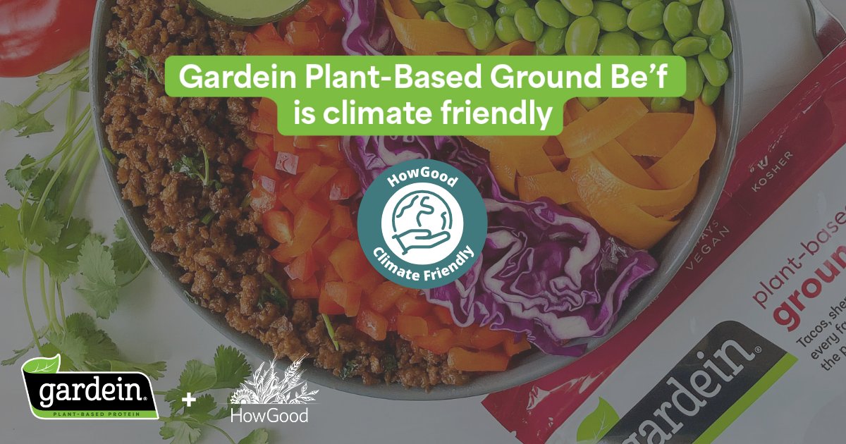 gardein's tweet image. 🌱🌎 Did you know that Gardein Plant-Based Ground Be'f is climate friendly meaning its agriculture and ingredient processing greenhouse gas emissions are lower than 70% of all products assessed by @HowGoodRatings.
Learn more: bit.ly/GRClimateFrien… 🌿🙌