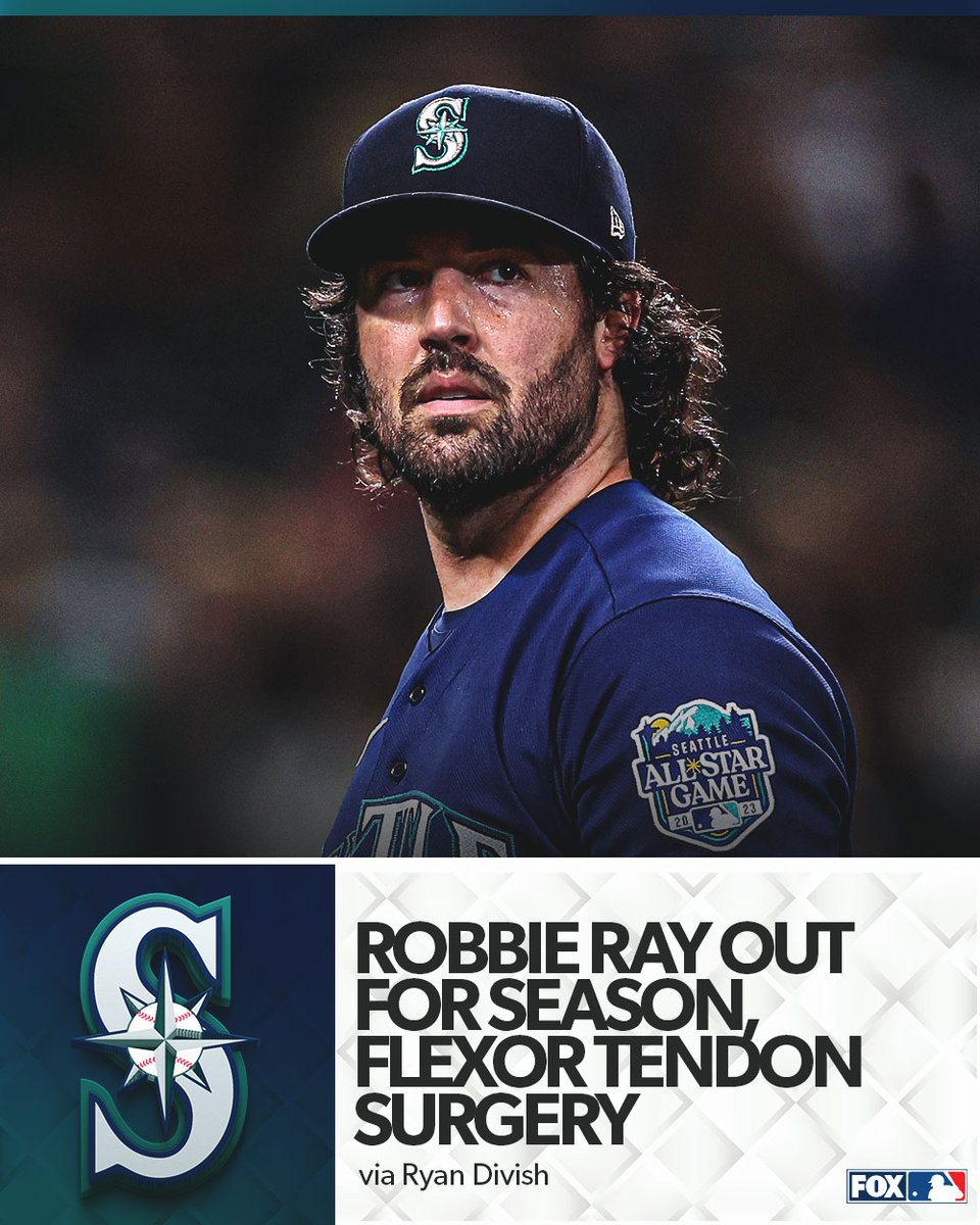 MLBONFOX's tweet image. Robbie Ray is out for the season, and will need surgery to address a flexor tendon repair, per @RyanDivish.